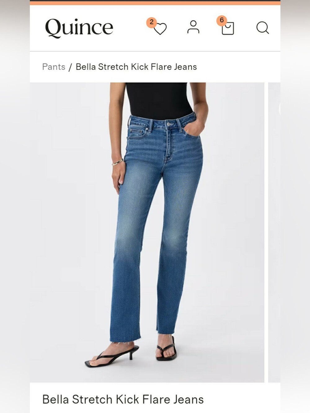 Quince Bella Stretch Kick Flare Jeans Size 25
